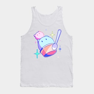 Neon Cat Ice Cream and Spoon Tank Top